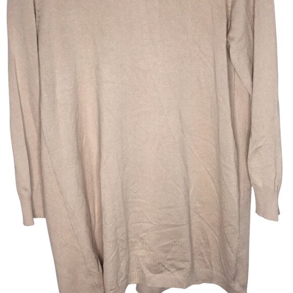 Select + Trend Sweater Womens 1X Light Oatmeal Open Front Cardigan Pockets Knit - Picture 12 of 16